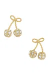 Valentino Womens Oro Crystal Cherryfic Metal And Swarovski Crystal Earrings In Gold