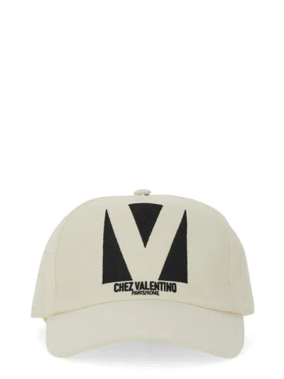 Valentino Garavani Ivory Cotton Baseball Cap In Neutral