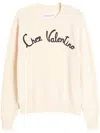 Valentino Beige Embroidered Wool Sweater In White