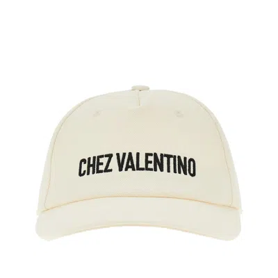Valentino Garavani Chez Valentino Embroidery Baseball Cap In White