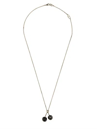 Valentino Garavani Garavani Chez Necklace In Metal And Enamel In Palladium