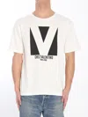 Valentino Mens Avorio Logo-print Crew-neck Cotton-jersey T-shirt In White