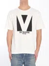 Valentino Mens Avorio Logo-print Crew-neck Cotton-jersey T-shirt In White