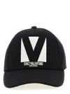 Valentino Garavani Black Hat With Logo On The Front In Cotton Man