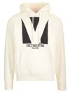 Valentino Ivory Cotton Hoodie With Large Logo