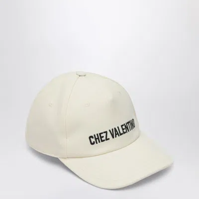 VALENTINO GARAVANI VALENTINO GARAVANI CHEZ VALENTINO IVORY BASEBALL CAP