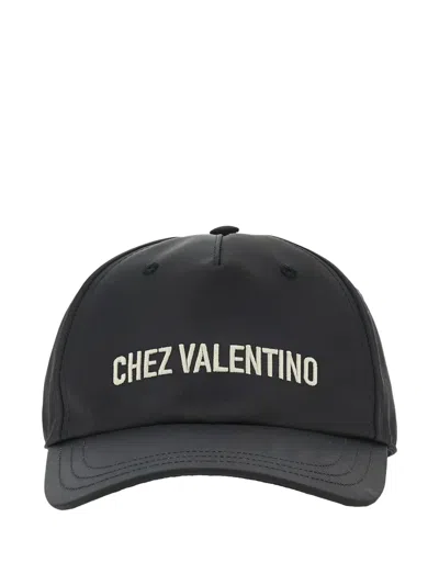 Valentino Garavani Chez Valentino Logo Baseball Cap In Black