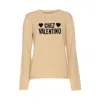 Valentino Beige Chez Logo Sweater In Neutral