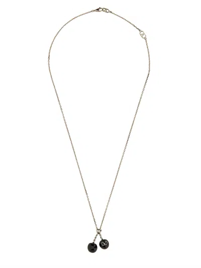 Valentino Garavani Garavani Chez Necklace In Metal And Enamel In Palladium