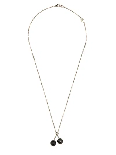 Valentino Garavani Garavani Chez Necklace In Metal And Enamel In Palladium