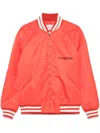 Valentino Padded Bomber Jacket With Ribbed Cuffs And Hem In Orange