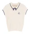 Valentino Cotton Tops With Bow Detail And Cap Sleeves In Neutral