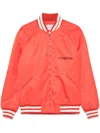 Valentino Padded Bomber Jacket With Ribbed Cuffs And Hem In Orange