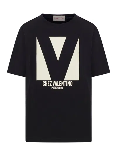 VALENTINO CHEZ VALENTINO PRINT COTTON JERSEY T-SHIRT