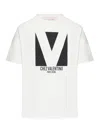 Valentino Mens Avorio Logo-print Crew-neck Cotton-jersey T-shirt In White