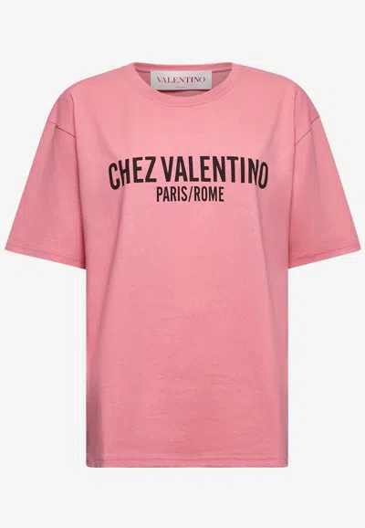VALENTINO CHEZ VALENTINO PRINT CREWNECK T-SHIRT