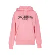 Valentino Pink Cotton Hoodie With Kangaroo Pocket In Pink