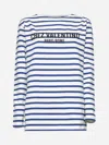 Valentino Long Sleeve Cotton T-shirt With Striped Pattern