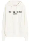 Valentino Garavani Cotton Hoodie With Print In Weiss