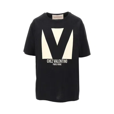 Valentino 'chez ' Print T-shirt In Black