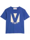Valentino Chez Logo Print T-shirt In Blue
