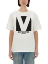 Valentino Crewneck Graphic Print Ribbed Short-sleeve Cotton Jersey