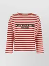 Valentino Womens Avorio Rosso Striped Brand-print Cotton-jersey T-shirt