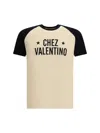 Valentino Sleeve Contrast Graphic Print Crew Neck In Neutral