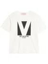 Valentino Mens Avorio Logo-print Crew-neck Cotton-jersey T-shirt In Beige