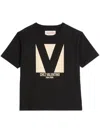 Valentino Crew Neck Short Sleeves T-shirts In Black  