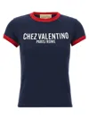 Valentino Crew Neck Cotton T-shirt With Contrast Trim