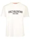 Valentino Cotton Crew Neck T-shirt With Graphic Print In Ivory