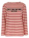 Valentino Womens Avorio Rosso Striped Brand-print Cotton-jersey T-shirt