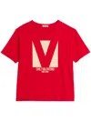 Valentino Crewneck Graphic Print T-shirt Logo In Red