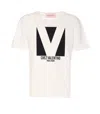 Valentino Crewneck T-shirt With Frontal Logo Print In White