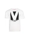 Valentino Crewneck T-shirt With Frontal Logo Print In White