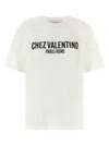 Valentino Cotton Slogan Print Drop Shoulder T-shirt