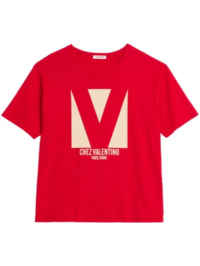 Valentino Chez  T-shirt - Ss25 Collection In Red