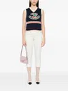 Valentino Garavani Women Midnight Blue Cotton Vest In Blue