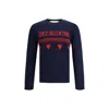 Valentino Wool Sweater Heart Motif In Blue
