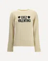 Valentino Graphic Print Long Sleeve Crew Neck Knitwear In Yellow