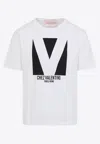 Valentino Mens Avorio Logo-print Crew-neck Cotton-jersey T-shirt In White