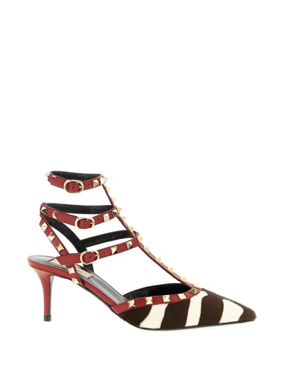 Valentino Garavani Valentino Chic Ankle Strap Pumps Rockstud T. 65 In Biancotmor