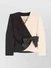 Valentino Chic Bow Detail Jacket With Side Slit In Multi