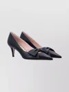 Valentino Chic Bow Detail Kitten Heel Pumps In Black