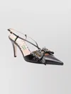 Valentino Chic Bow Pointed Toe Stiletto Pumps In Black