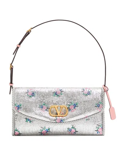 Valentino Garavani Valentino Chic Mini Clutch Bag For Women In Silver