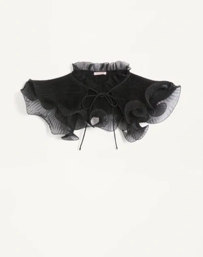 Valentino Garavani Valentino Col En Mousseline Femme Noir M