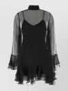 Valentino Chiffon Dress With Bow Detail And Ruffle Hem