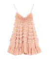 Valentino Kurzes Kleid Aus Chiffon Frau Rose Mist 38 In Rose Fog